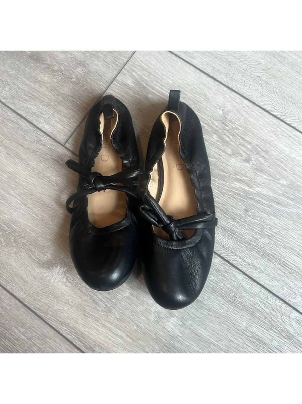 Silent D Bella black leather slip on tie ballet flats size 37/6 - Picture 14 of 14